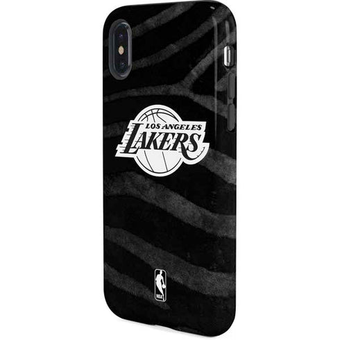 NBA Los Angeles Lakers Black Animal Print iPhone XS Pro Case