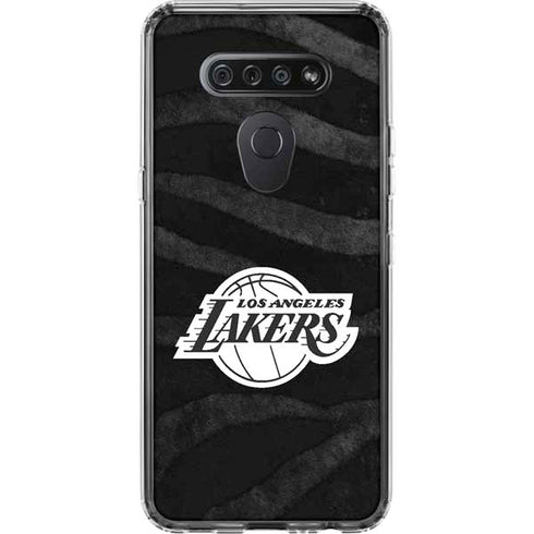 NBA Los Angeles Lakers Black Animal Print LG K51/Q51 Clear Case