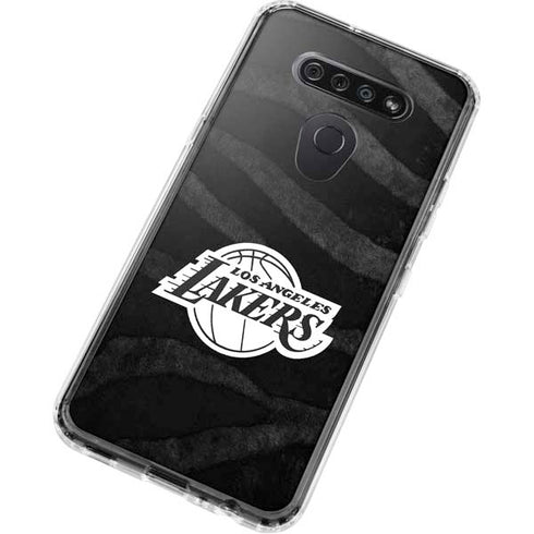 NBA Los Angeles Lakers Black Animal Print LG K51/Q51 Clear Case