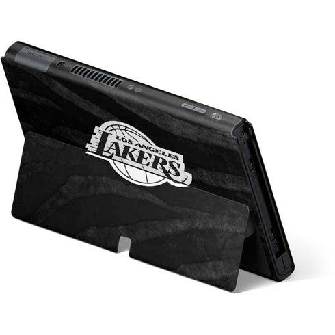 NBA Los Angeles Lakers Black Animal Print Nintendo Switch OLED (2021) Skin