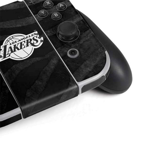 NBA Los Angeles Lakers Black Animal Print Nintendo Switch OLED (2021) Skin
