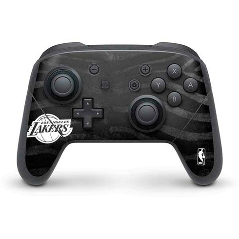 NBA Los Angeles Lakers Black Animal Print Nintendo Switch Pro Controller Skin