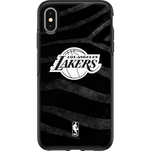 NBA Los Angeles Lakers Black Animal Print Otterbox Symmetry iPhone Skin