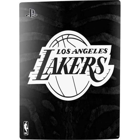 NBA Los Angeles Lakers Black Animal Print PS5 Console Skin