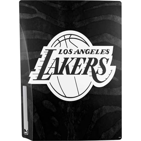NBA Los Angeles Lakers Black Animal Print PS5 Console Skin