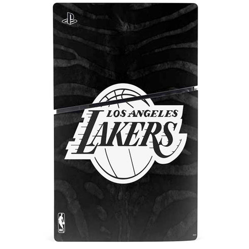 NBA Los Angeles Lakers Black Animal Print PS5 Slim Disk Console Skin