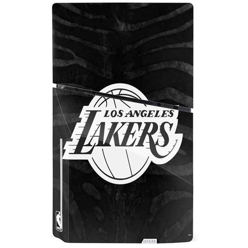 NBA Los Angeles Lakers Black Animal Print PS5 Slim Disk Console Skin
