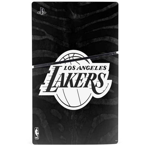 NBA Los Angeles Lakers Black Animal Print PS5 Slim Digital Edition Console Skin