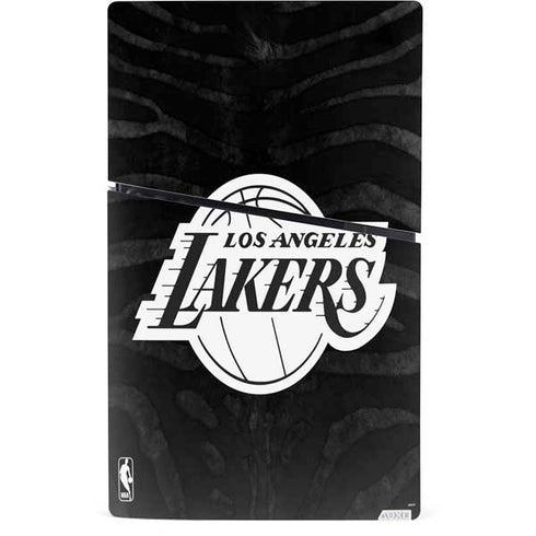 NBA Los Angeles Lakers Black Animal Print PS5 Slim Digital Edition Console Skin