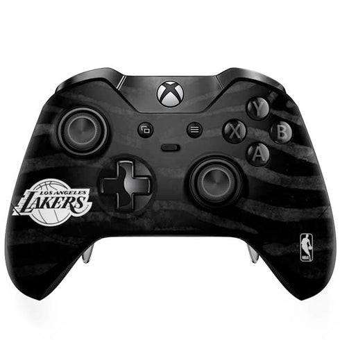 NBA Los Angeles Lakers Black Animal Print Xbox One Elite Controller Skin