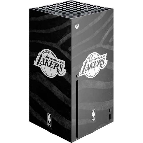 NBA Los Angeles Lakers Black Animal Print Xbox Series X Console Skin