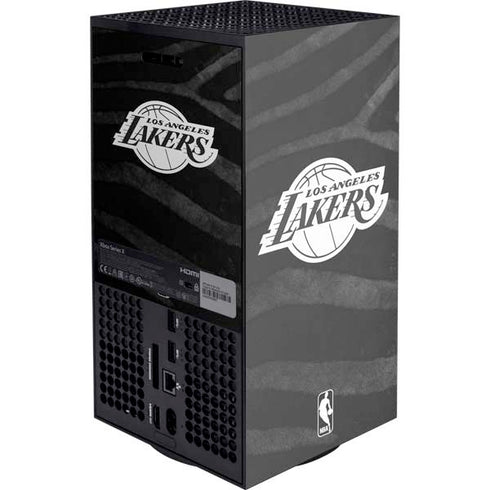 NBA Los Angeles Lakers Black Animal Print Xbox Series X Console Skin
