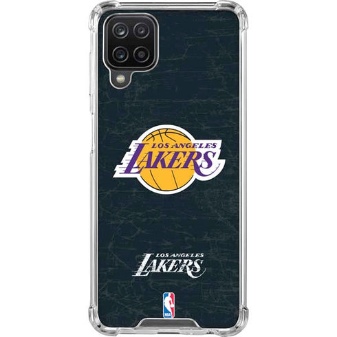 NBA Los Angeles Lakers Black Primary Logo Galaxy A12 Clear Case