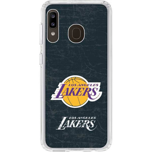 NBA Los Angeles Lakers Black Primary Logo Galaxy A20 Clear Case
