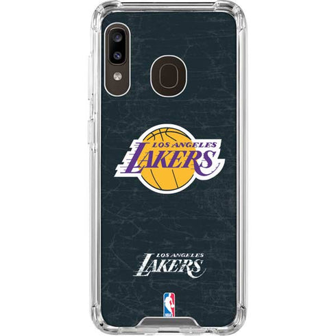 NBA Los Angeles Lakers Black Primary Logo Galaxy A30 Clear Case