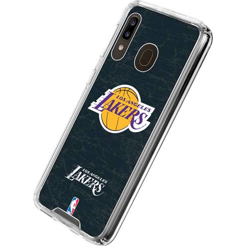 NBA Los Angeles Lakers Black Primary Logo Galaxy A30 Clear Case
