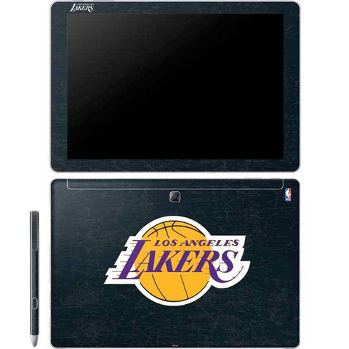 NBA Los Angeles Lakers Black Primary Logo Galaxy Book 12in Skin