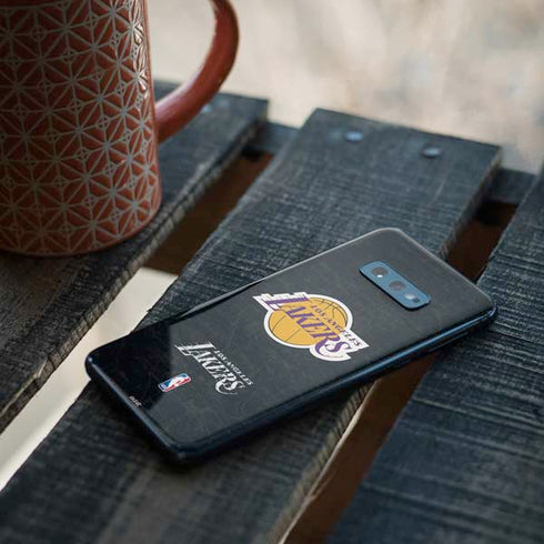 NBA Los Angeles Lakers Black Primary Logo Galaxy S10e Skin