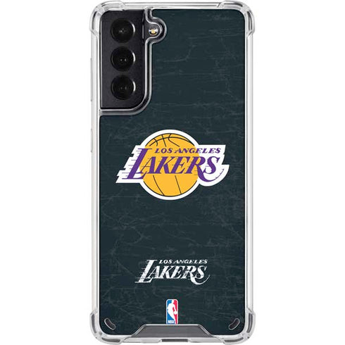 NBA Los Angeles Lakers Black Primary Logo Galaxy S21 5G Clear Case