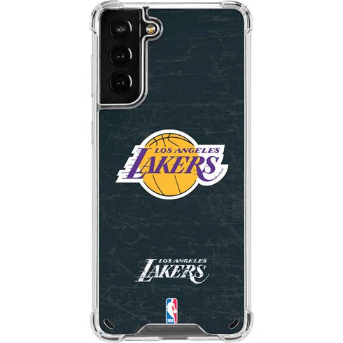 NBA Los Angeles Lakers Black Primary Logo Galaxy S21 Plus 5G Clear Case