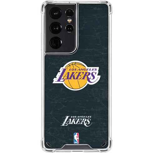 NBA Los Angeles Lakers Black Primary Logo Galaxy S21 Ultra 5G Clear Case