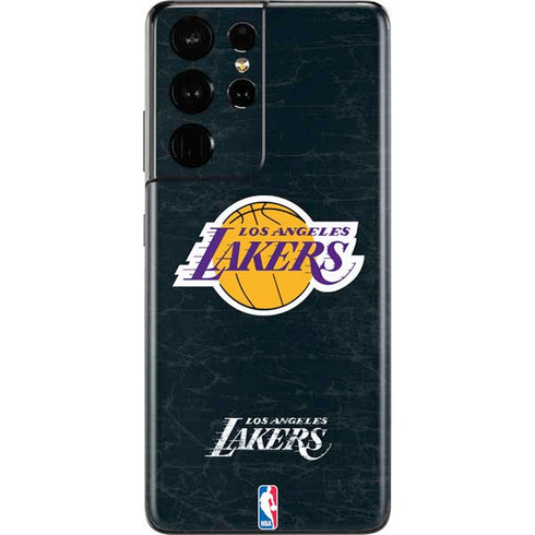 NBA Los Angeles Lakers Black Primary Logo Galaxy S21 Ultra 5G Skin