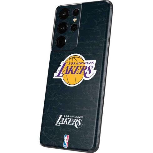 NBA Los Angeles Lakers Black Primary Logo Galaxy S21 Ultra 5G Skin