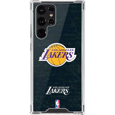 NBA Los Angeles Lakers Black Primary Logo Galaxy S22 Ultra Clear Case