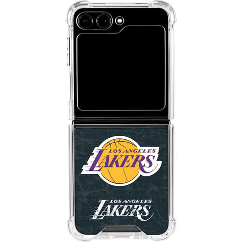 NBA Los Angeles Lakers Black Primary Logo Galaxy Z Flip5 5G Clear Case