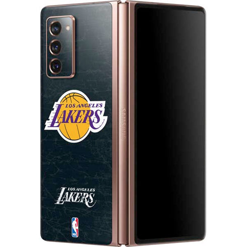 NBA Los Angeles Lakers Black Primary Logo Galaxy Z Fold2 5G Skin
