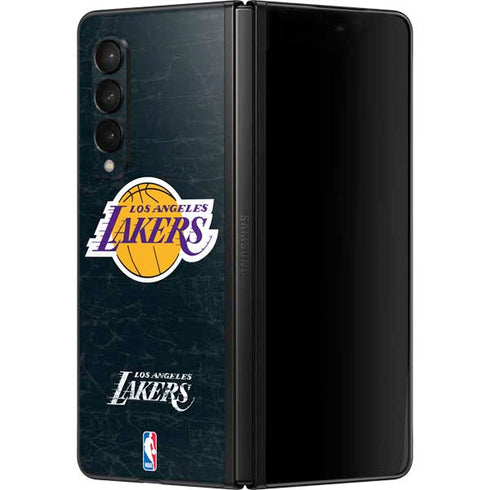 NBA Los Angeles Lakers Black Primary Logo Galaxy Z Fold3 5G Skin