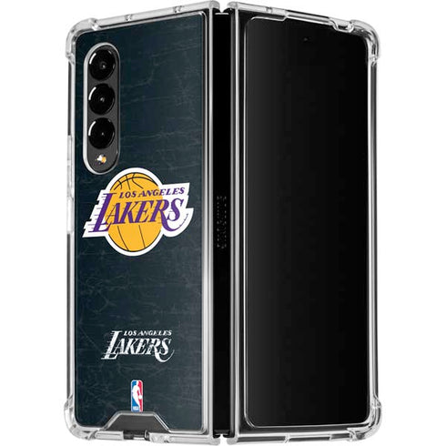 NBA Los Angeles Lakers Black Primary Logo Galaxy Z Fold4 5G Clear Case