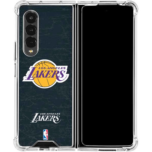NBA Los Angeles Lakers Black Primary Logo Galaxy Z Fold4 5G Clear Case