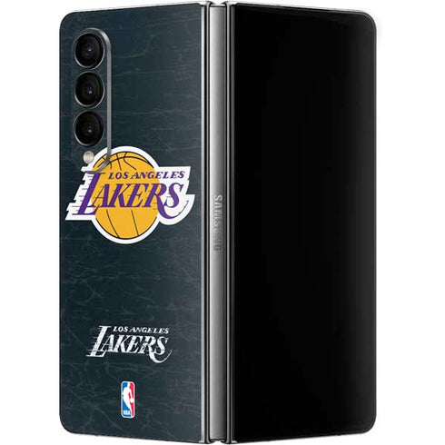 NBA Los Angeles Lakers Black Primary Logo Galaxy Z Fold4 5G Skin