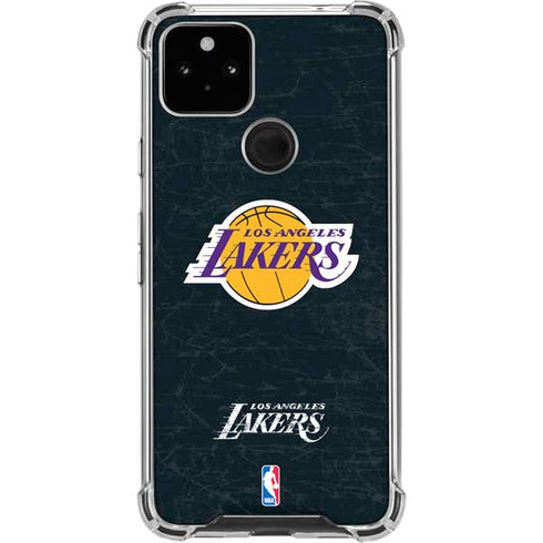 NBA Los Angeles Lakers Black Primary Logo Google Pixel 5a 5G Clear Case