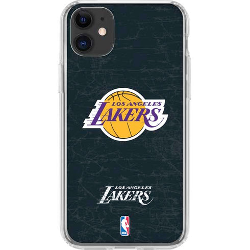 NBA Los Angeles Lakers Black Primary Logo iPhone 11 Clear Case