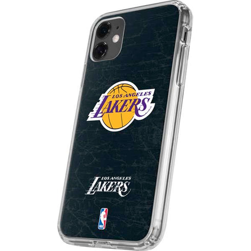 NBA Los Angeles Lakers Black Primary Logo iPhone 11 Clear Case