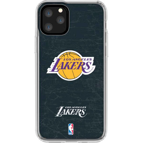 NBA Los Angeles Lakers Black Primary Logo iPhone 11 Pro Clear Case