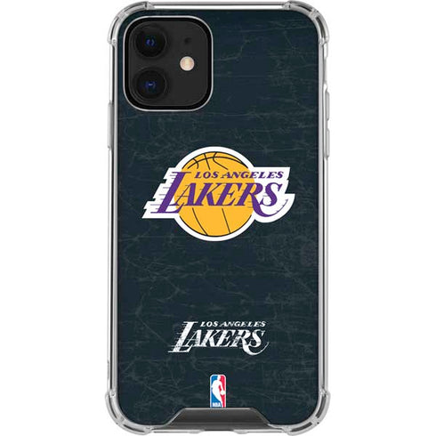 NBA Los Angeles Lakers Black Primary Logo iPhone 12 Clear Case