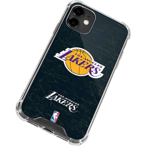 NBA Los Angeles Lakers Black Primary Logo iPhone 12 Clear Case