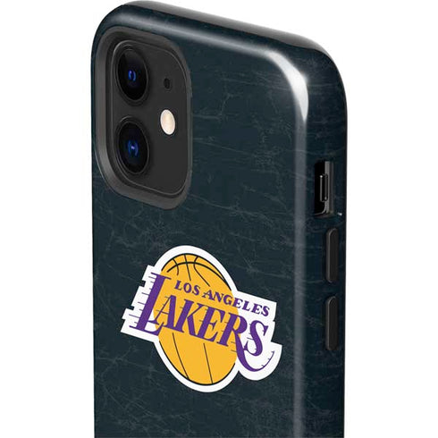 NBA Los Angeles Lakers Black Primary Logo iPhone 12 Impact Case