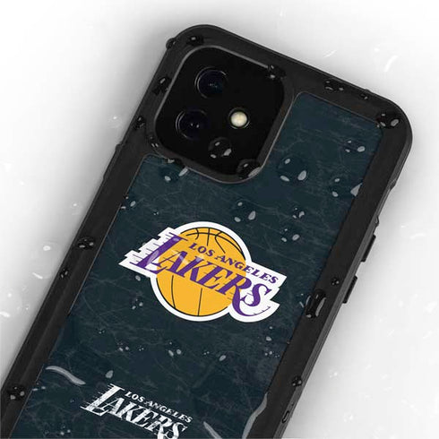 NBA Los Angeles Lakers Black Primary Logo iPhone 12 Mini Waterproof Case