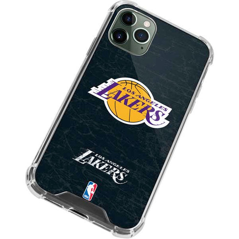 NBA Los Angeles Lakers Black Primary Logo iPhone 12 Pro Clear Case