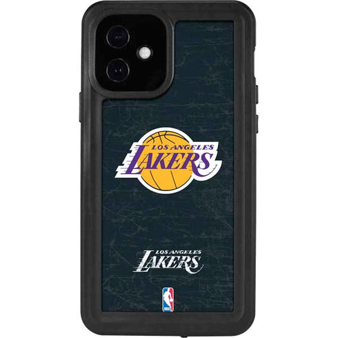 NBA Los Angeles Lakers Black Primary Logo iPhone 12 Waterproof Case