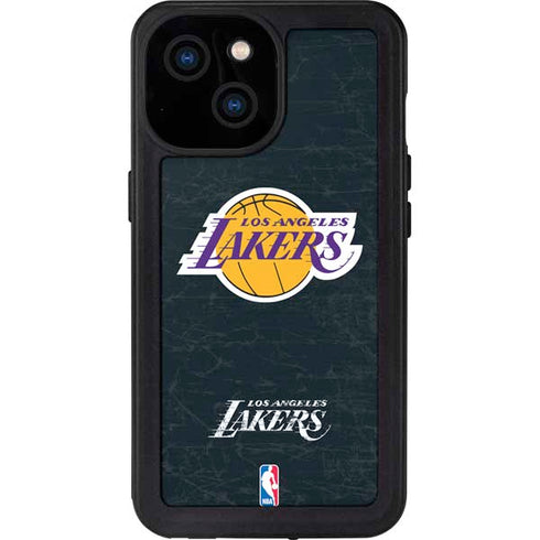 NBA Los Angeles Lakers Black Primary Logo iPhone 13 Mini Waterproof Case