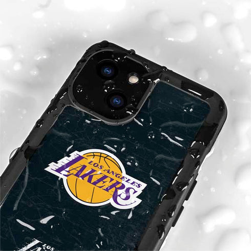 NBA Los Angeles Lakers Black Primary Logo iPhone 13 Mini Waterproof Case