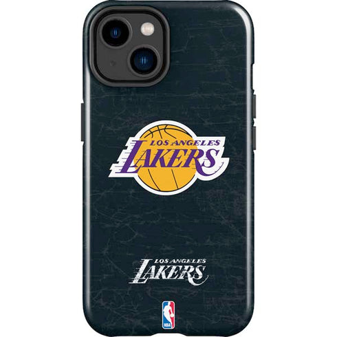 NBA Los Angeles Lakers Black Primary Logo iPhone 15 Plus Impact Case