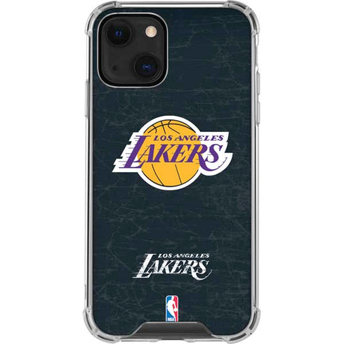 NBA Los Angeles Lakers Black Primary Logo iPhone 14 Plus Clear Case