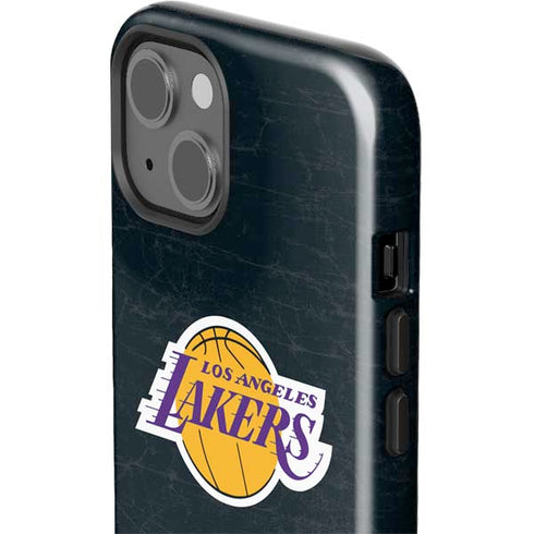 NBA Los Angeles Lakers Black Primary Logo iPhone 14 Impact Case