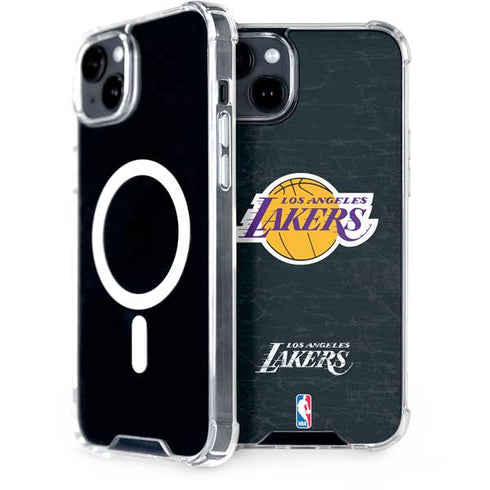 NBA Los Angeles Lakers Black Primary Logo iPhone 15 Plus MagSafe Case